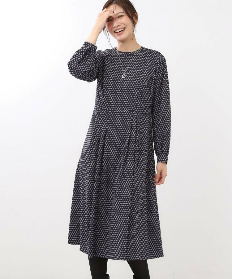 【通勤にもお出かけにも◎】ジオメプリントクラシカルワンピース11