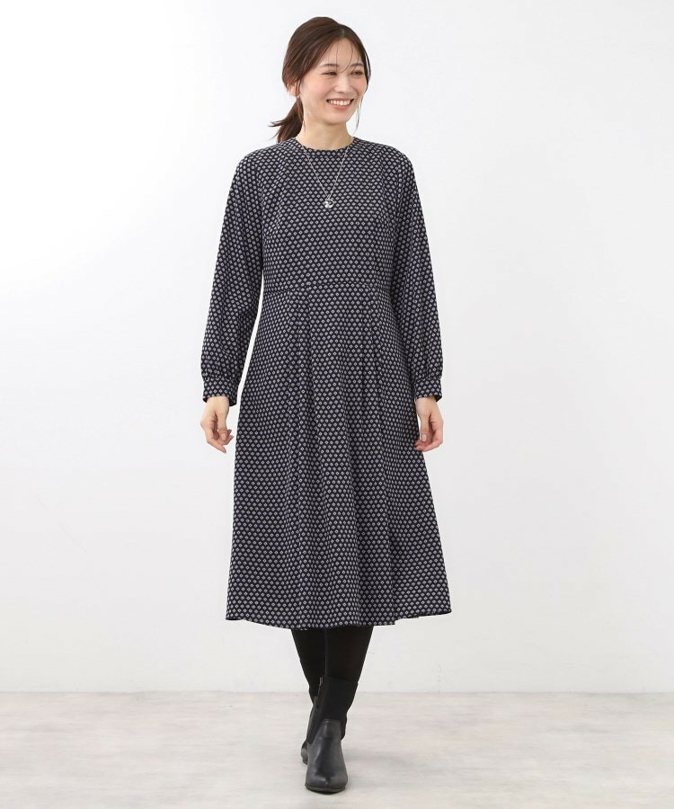 【通勤にもお出かけにも◎】ジオメプリントクラシカルワンピース12