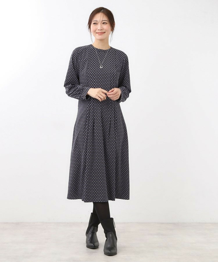 【通勤にもお出かけにも◎】ジオメプリントクラシカルワンピース13