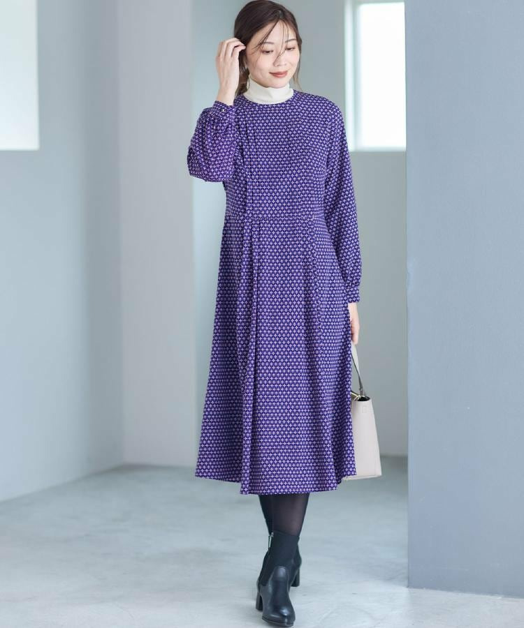 【通勤にもお出かけにも◎】ジオメプリントクラシカルワンピース2