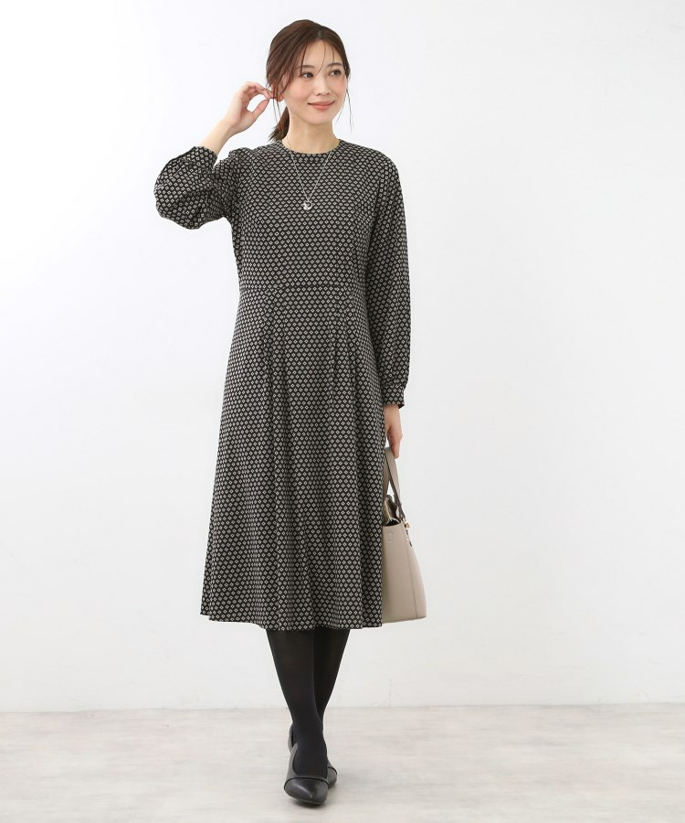 【通勤にもお出かけにも◎】ジオメプリントクラシカルワンピース20