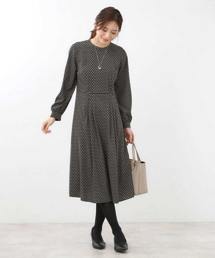 【通勤にもお出かけにも◎】ジオメプリントクラシカルワンピース21