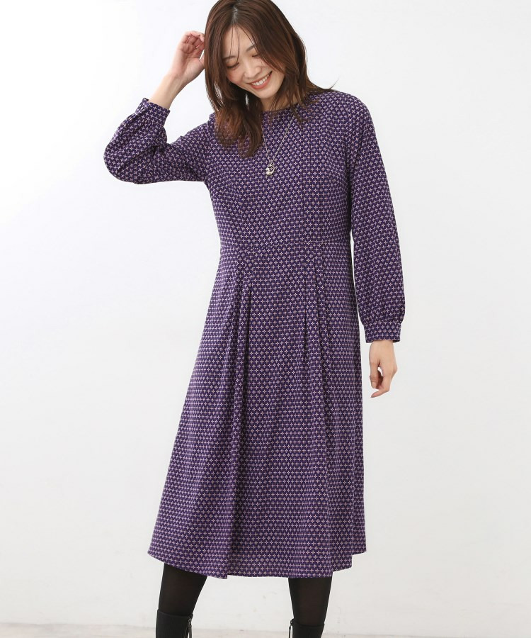 【通勤にもお出かけにも◎】ジオメプリントクラシカルワンピース23