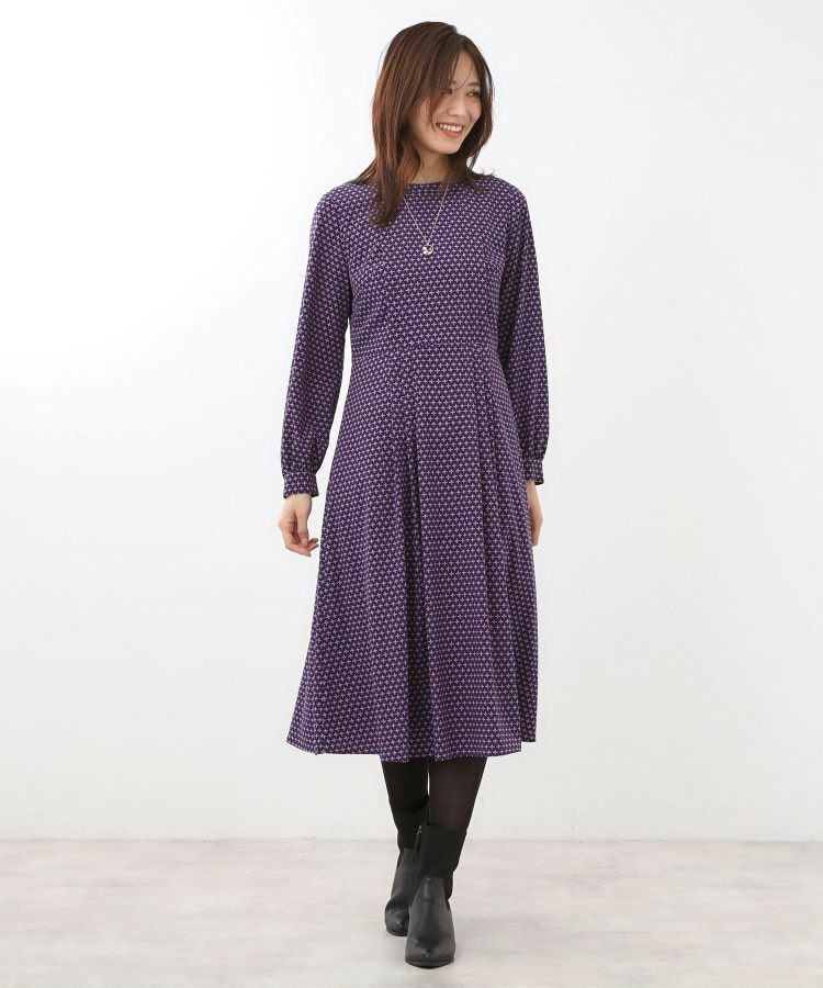 【通勤にもお出かけにも◎】ジオメプリントクラシカルワンピース24