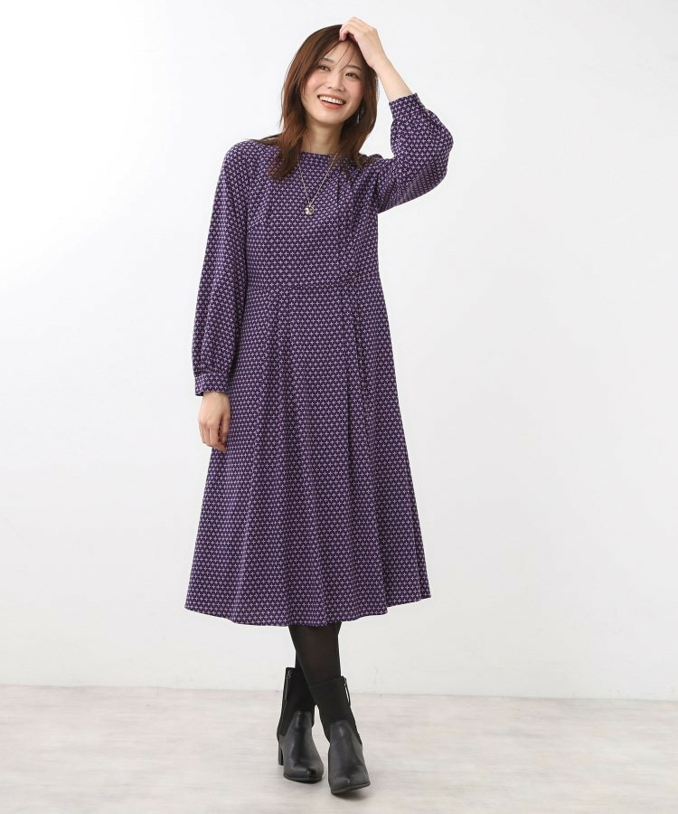 【通勤にもお出かけにも◎】ジオメプリントクラシカルワンピース25
