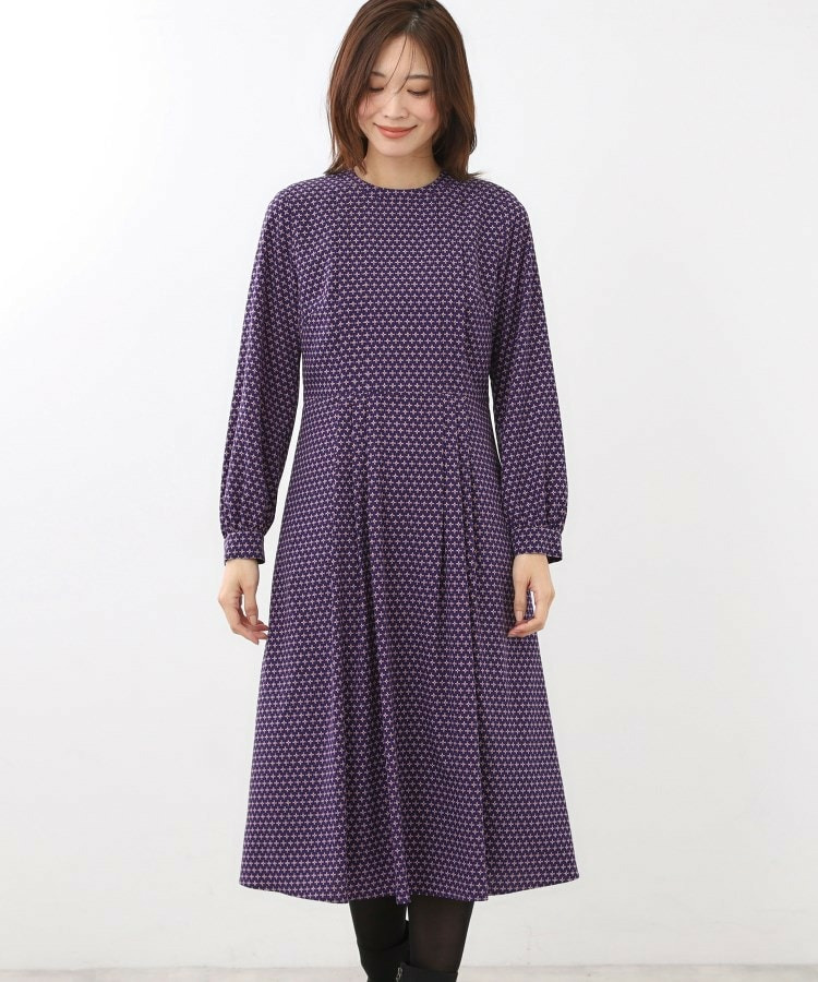 【通勤にもお出かけにも◎】ジオメプリントクラシカルワンピース28