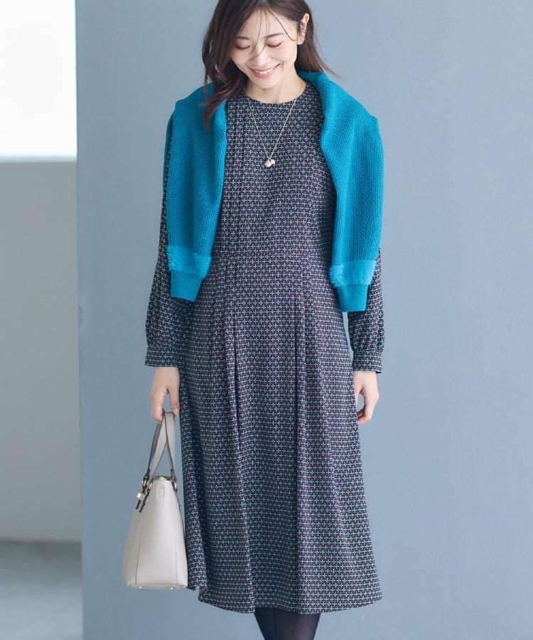 【通勤にもお出かけにも◎】ジオメプリントクラシカルワンピース5