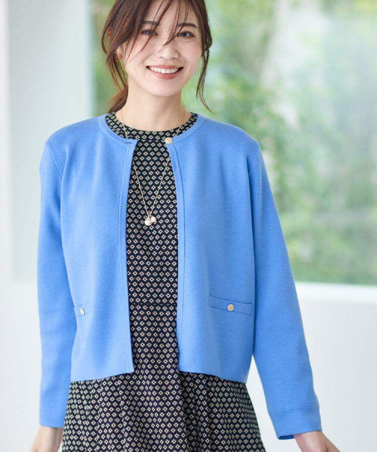 【選べる5色／アンサンブル可】クルーネックカーディガン