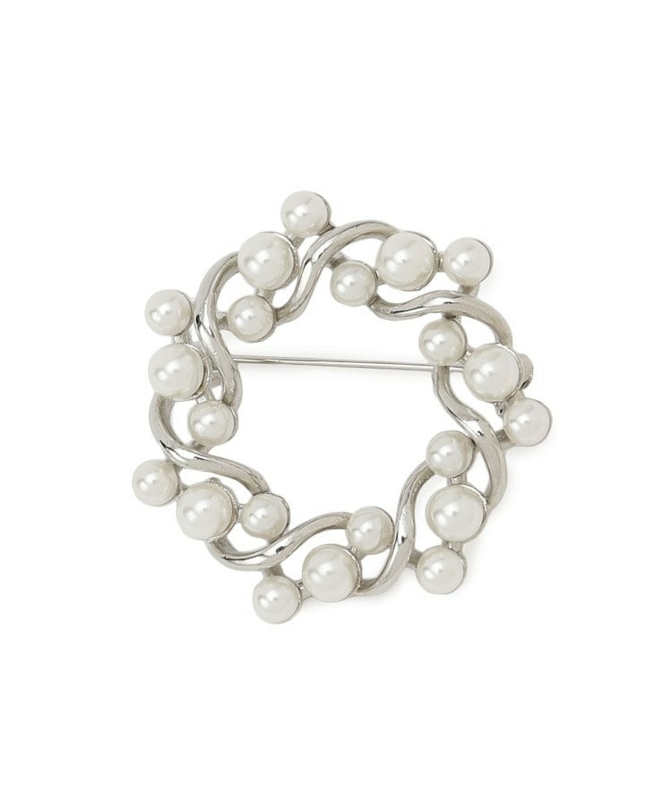 【フォーマル／入卒】パール調×サークルデザインブローチ