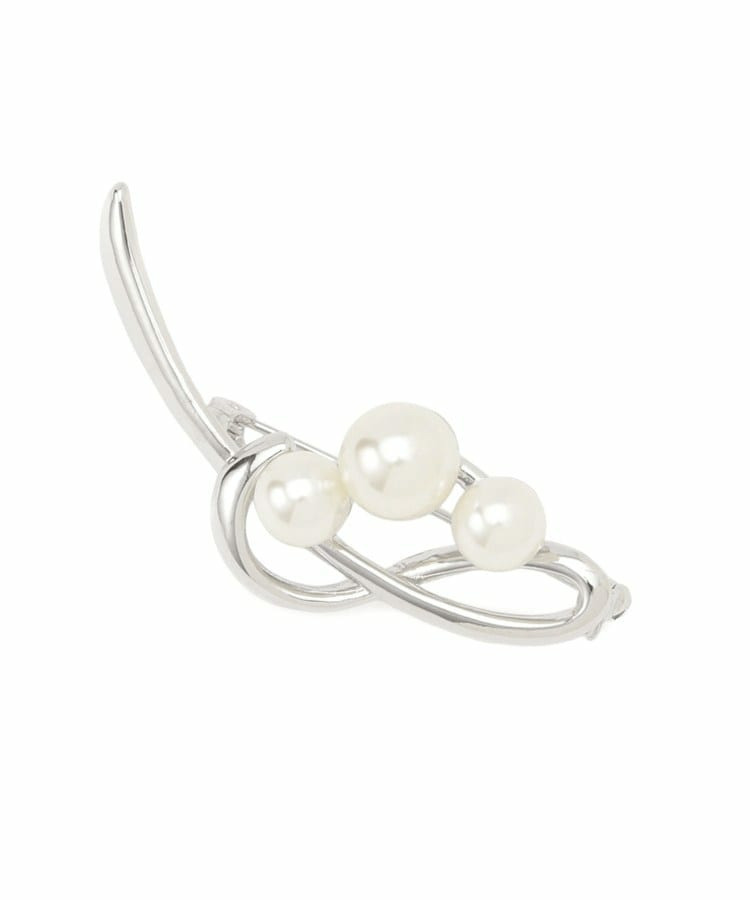 【フォーマル／入卒】パール調×リーフデザインブローチ