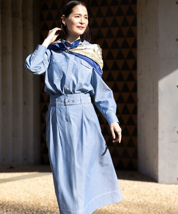 ダンガリータックフレアスカート4