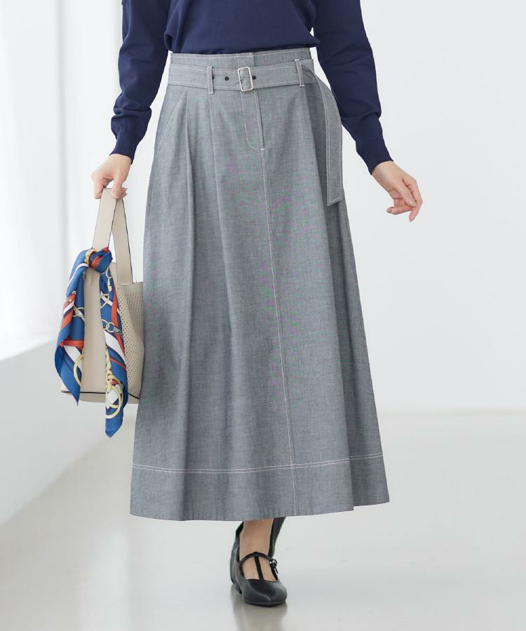 ダンガリータックフレアスカート1