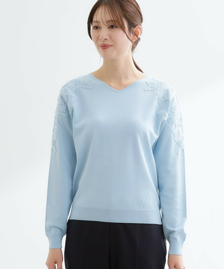 レースデザインスリーブニットプルオーバー17