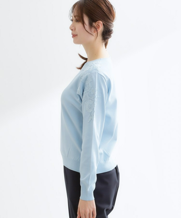 レースデザインスリーブニットプルオーバー18