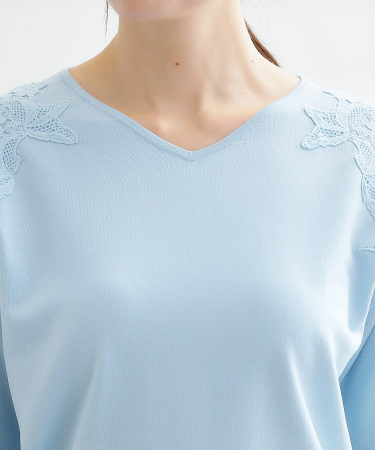 レースデザインスリーブニットプルオーバー20