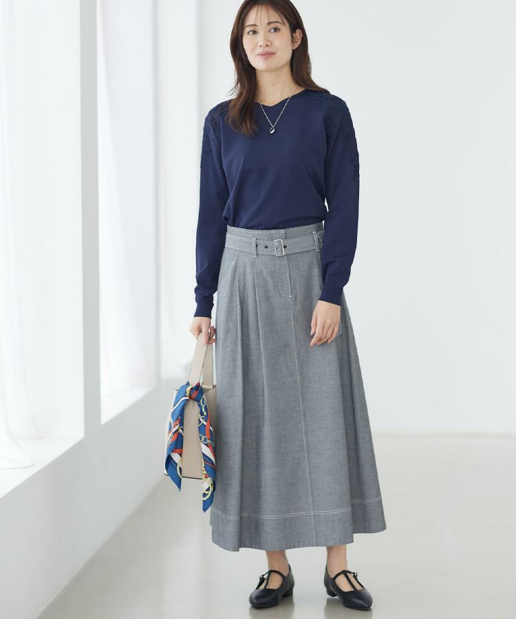 レースデザインスリーブニットプルオーバー3