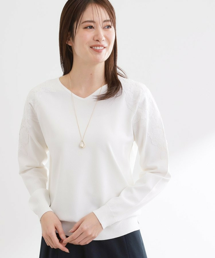 レースデザインスリーブニットプルオーバー4
