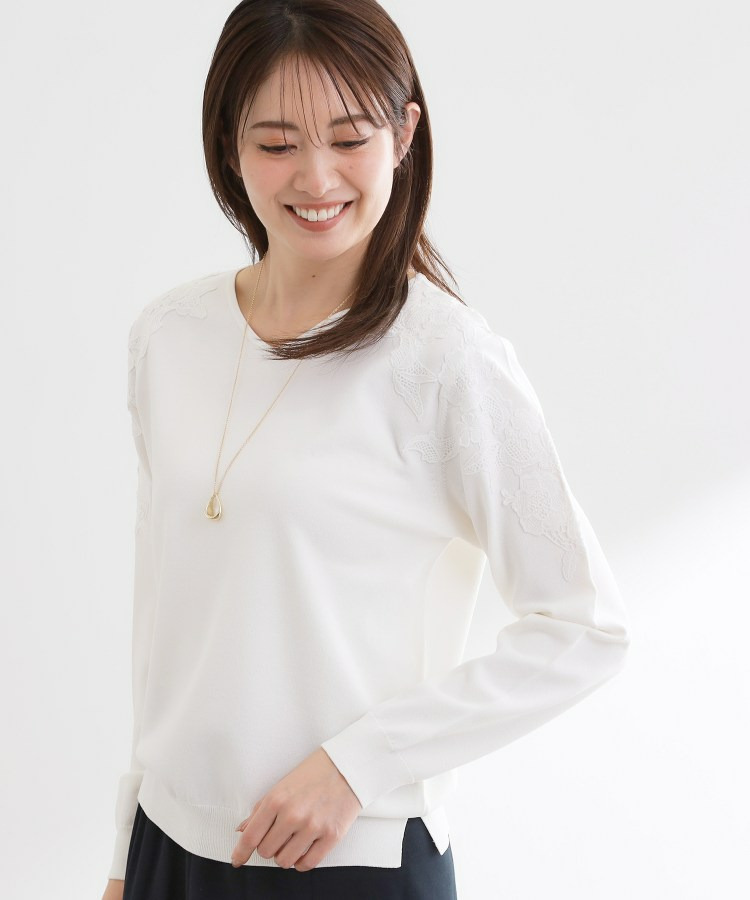 レースデザインスリーブニットプルオーバー5