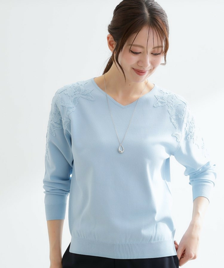 レースデザインスリーブニットプルオーバー9