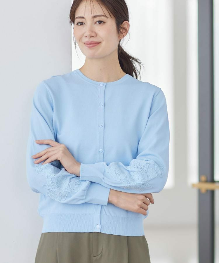 レースデザインスリーブカーディガン2
