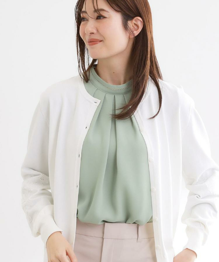 レースデザインスリーブカーディガン1