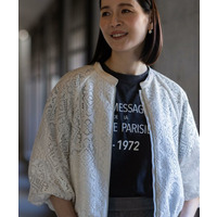 【セットアップ可】ジップアップレースショートブルゾン