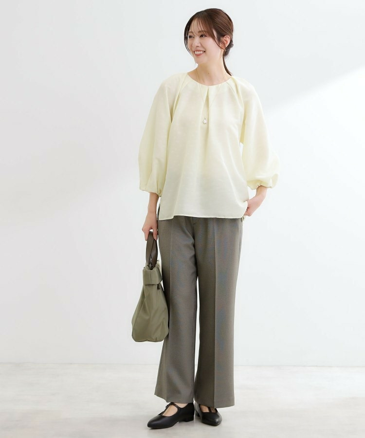 【ウエスト総ゴム】チェック柄イージーワイドパンツ12