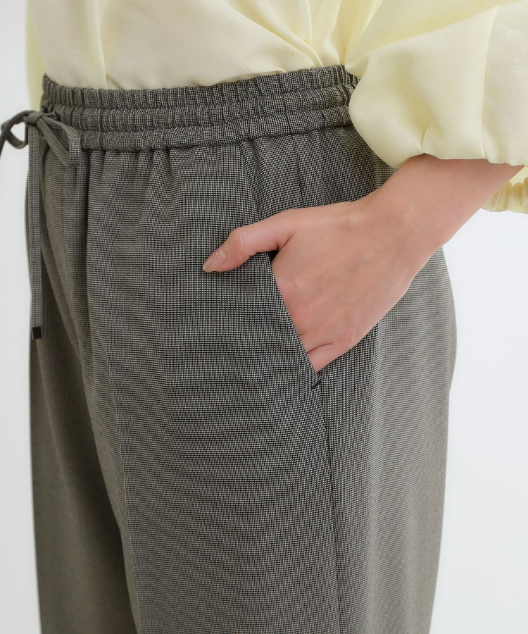 【ウエスト総ゴム】チェック柄イージーワイドパンツ21