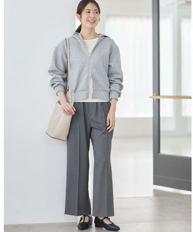 【ウエスト総ゴム】チェック柄イージーワイドパンツ4