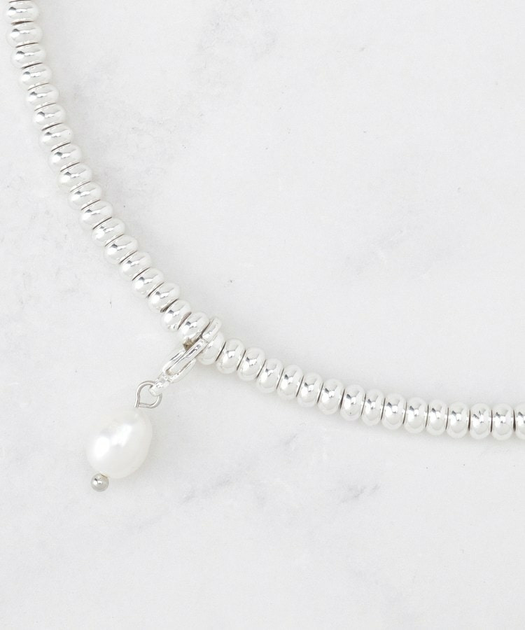 シルバービーズショートネックレス