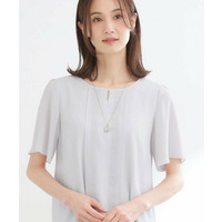 【UVカット／接触冷感】五分袖シフォンブラウス