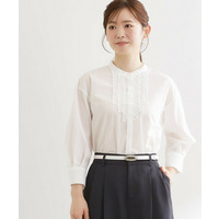 【接触冷感】八分袖フロントフリルブラウス