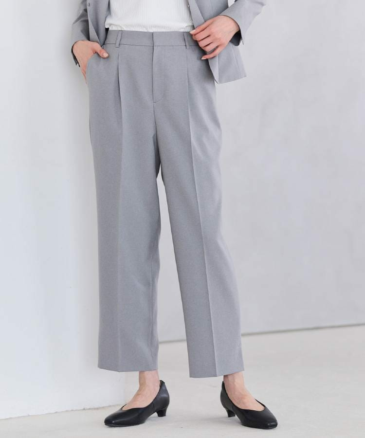 【セットアップ可】スリット入りテーパードパンツ