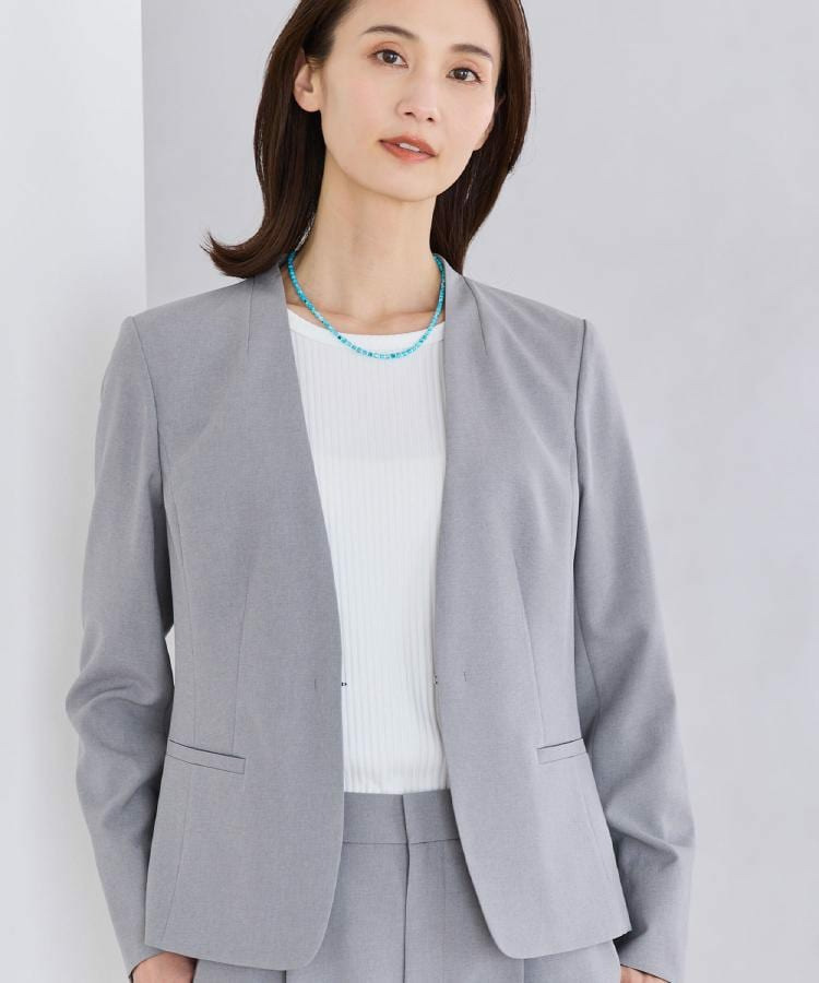 【吸水速乾/セットアップ可】ノーカラージャケット1