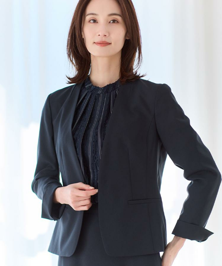 【吸水速乾/セットアップ可】ノーカラージャケット1