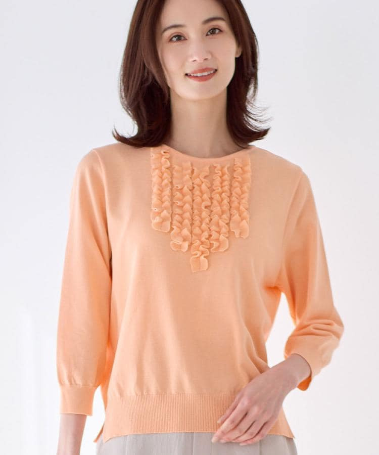 フロントフリルデザインニット