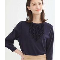 フロントフリルデザインニット