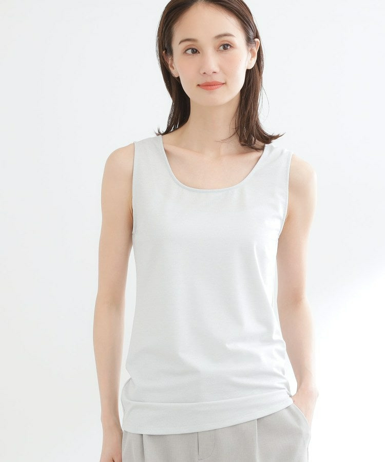【UVカット／接触冷感】ベーシックラメタンクトップ
