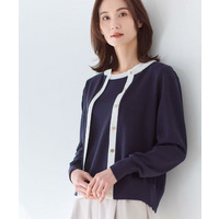 【アンサンブル可】バイカラーカーディガン