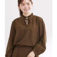 【セットアップ可】ドット柄ワッシャーブラウス