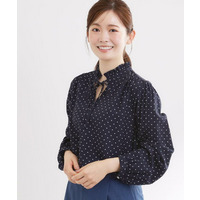 【セットアップ可】ドット柄ワッシャーブラウス