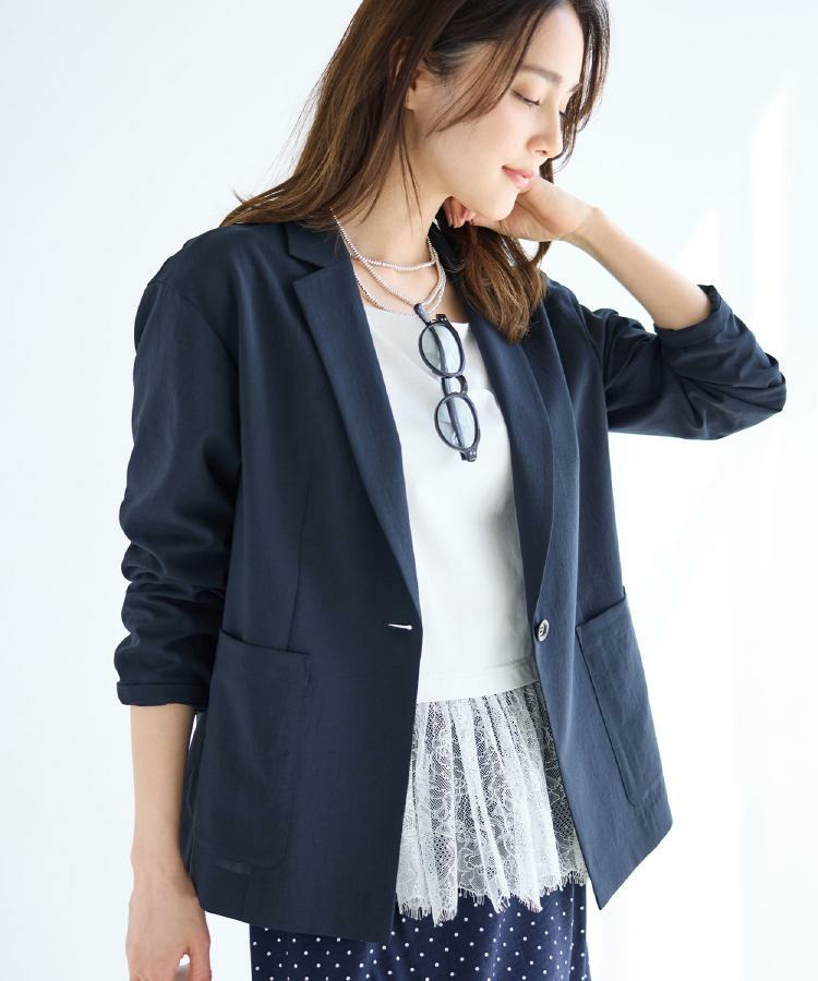 【接触冷感／着用シワになりにくい】リラクシーテーラードジャケット