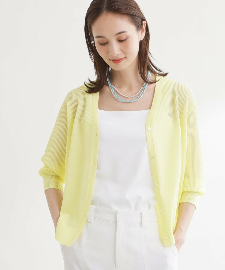 Vネックニットカーディガン1