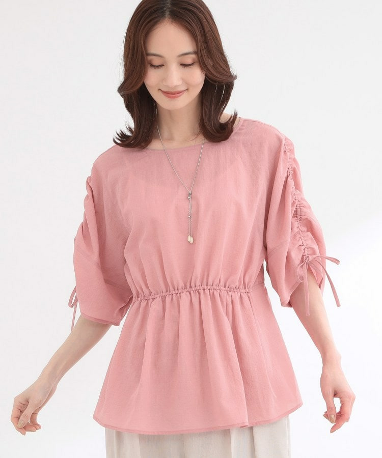 【通気性あり/涼しい/マシンウォッシャブル】ウエストギャザーブラウス10