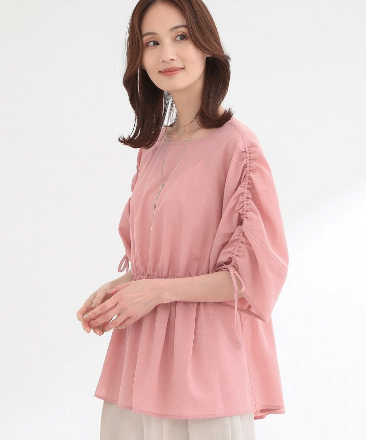 【通気性あり/涼しい/マシンウォッシャブル】ウエストギャザーブラウス11