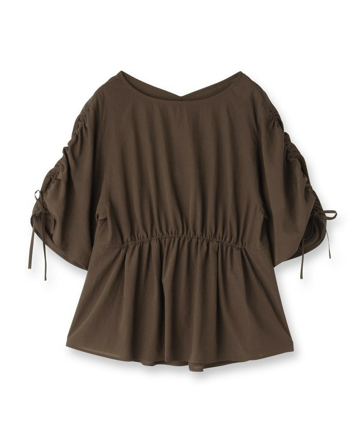 【通気性あり/涼しい/マシンウォッシャブル】ウエストギャザーブラウス14