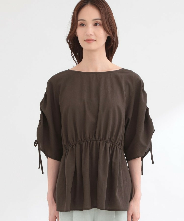 【通気性あり/涼しい/マシンウォッシャブル】ウエストギャザーブラウス15