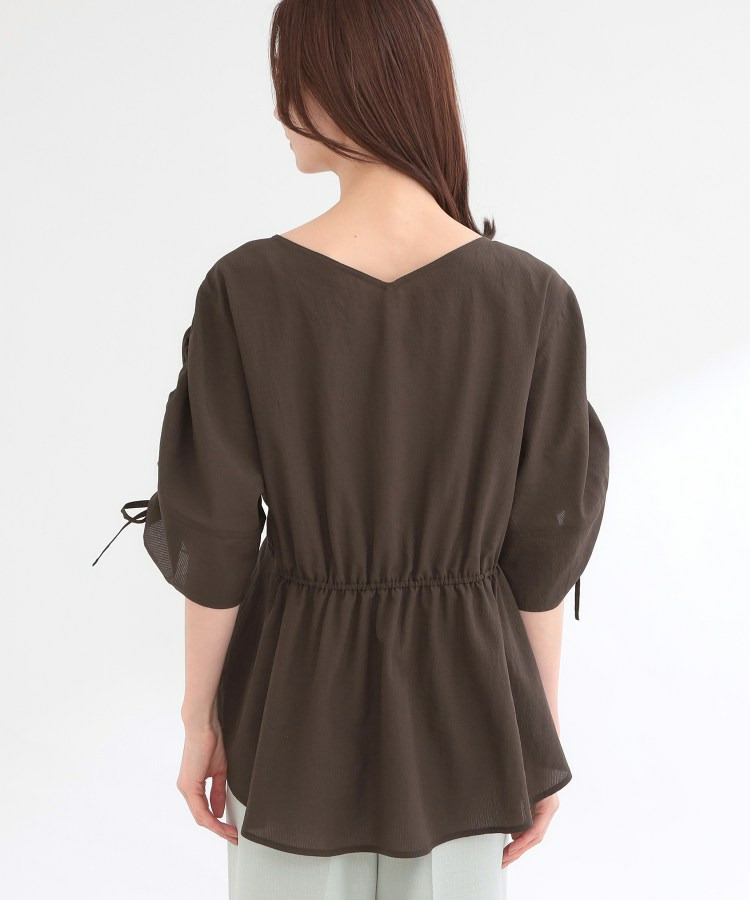 【通気性あり/涼しい/マシンウォッシャブル】ウエストギャザーブラウス17