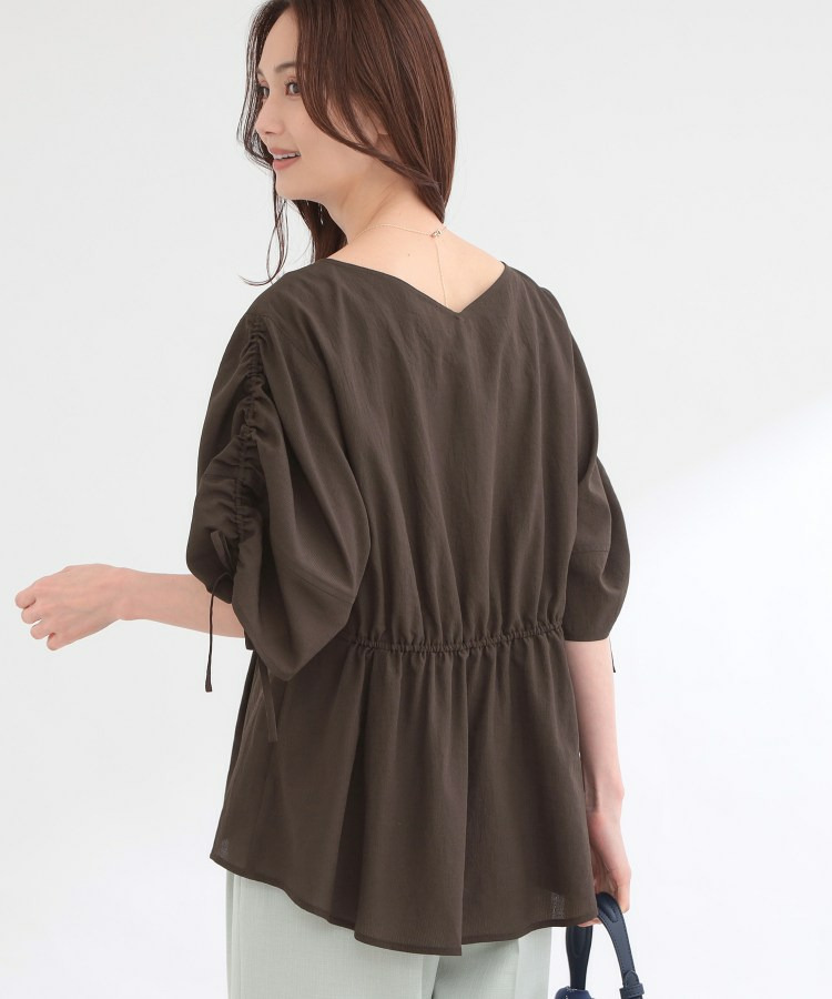 【通気性あり/涼しい/マシンウォッシャブル】ウエストギャザーブラウス7