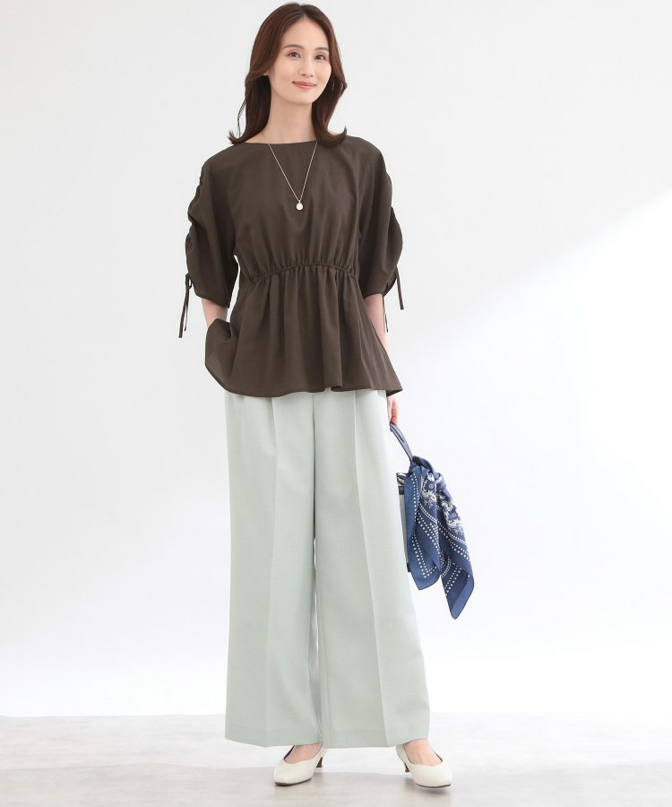 【通気性あり/涼しい/マシンウォッシャブル】ウエストギャザーブラウス8